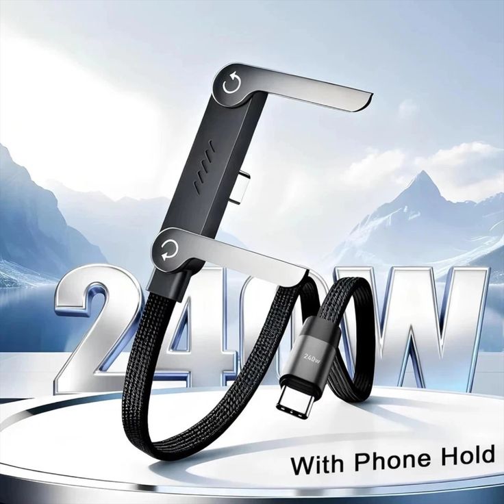 2 IN 1 INVISIBLE HOLDER CHARGER CABLE   240   USB TO C FAST CHARGING CABLE