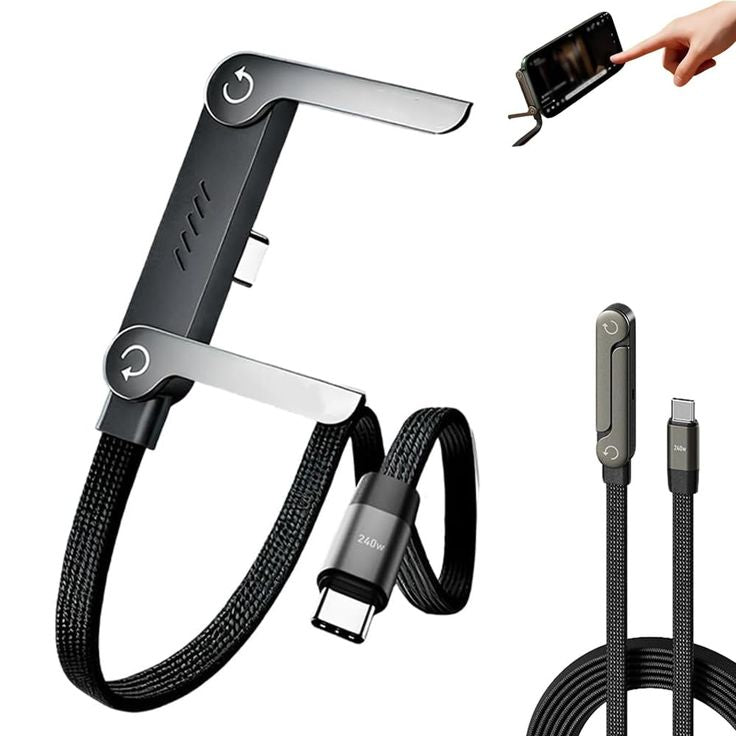 2 IN 1 INVISIBLE HOLDER CHARGER CABLE   240   USB TO C FAST CHARGING CABLE